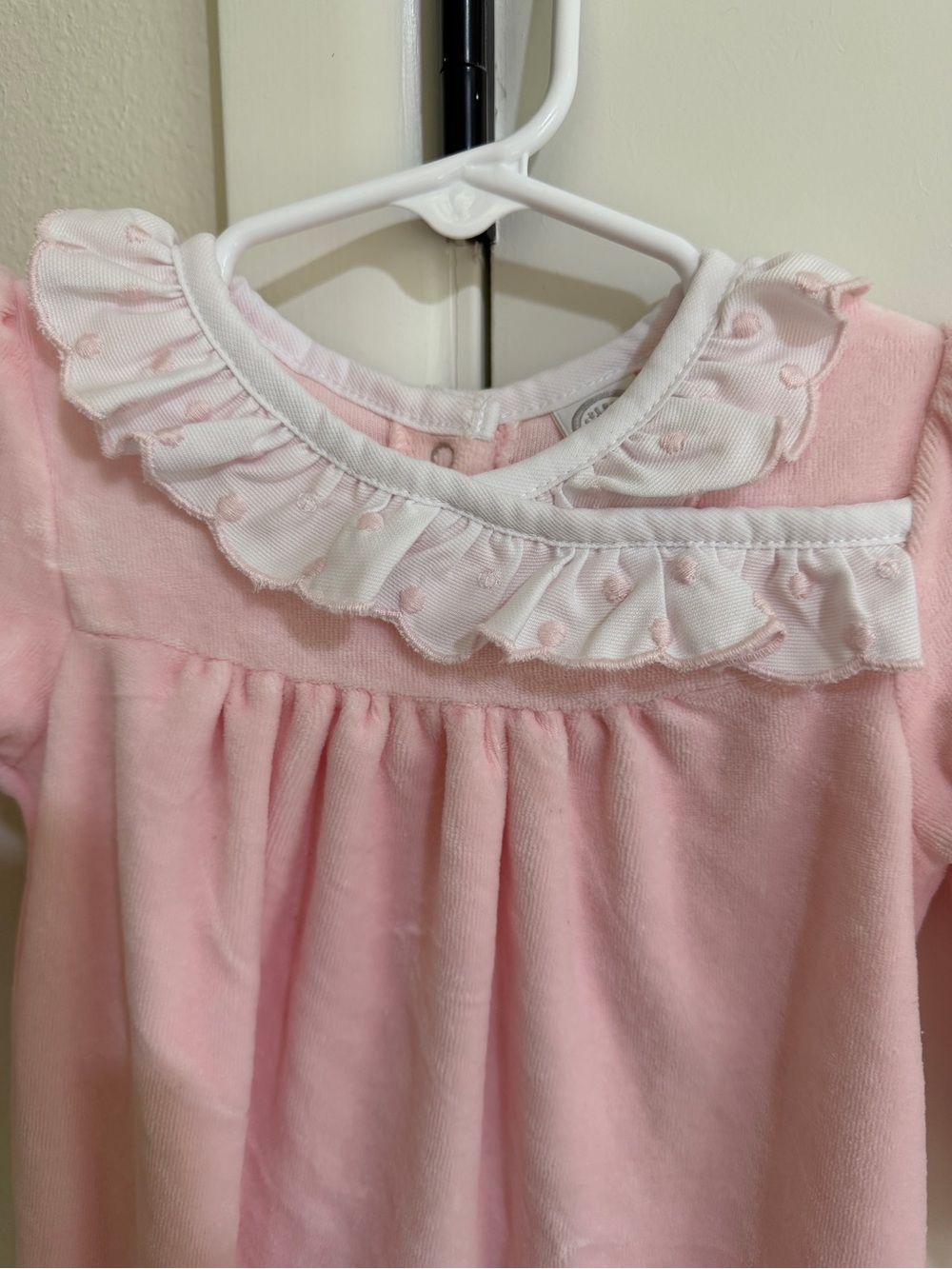 Little Me Pink Ruffle-Trim Sleep Onesie